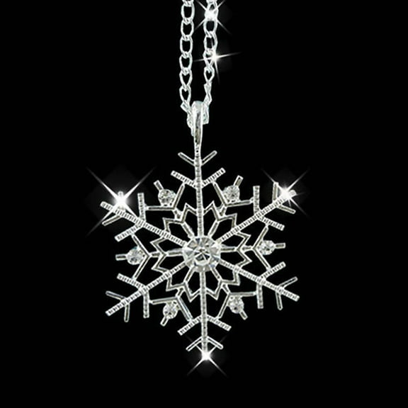 SmartBy Fashion Frozen Snowflake Shiny Rhinestone Pendant Chain Necklace Christmas Gift