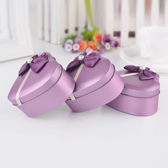 SmartBy Fashion Heart Shape Bow-knot Jewelry Gift Box Present Case with Shredded Paper