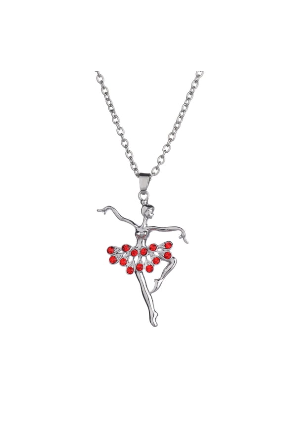 Fashion Lady Ballerina Pendant Necklace Rhinestone Charm Jewelry Xmas Gift