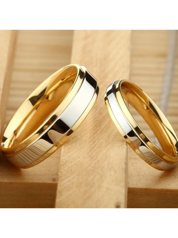 Fashion Lover Couples Women Titanium Steel Engagement Wedding Ring Band Jewelry