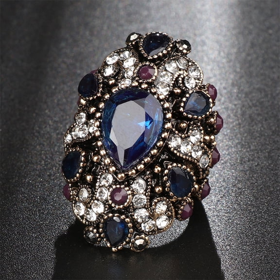 SmartBy Fashion Shiny Rhinestone Punk Women Finger Ring Statement Jewelry Party Gift