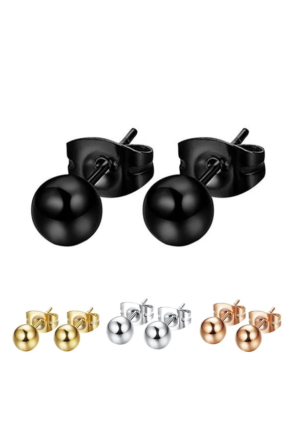 Fashion Unisex Silver Plated Ball Ear Stud Earrings Piercing Party Jewelry Gift