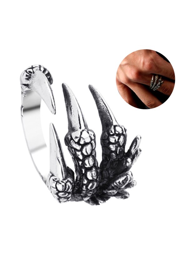 Fashion Unisex Titanium Steel Dragon Claw Open Finger Ring Jewelry Charm Gift