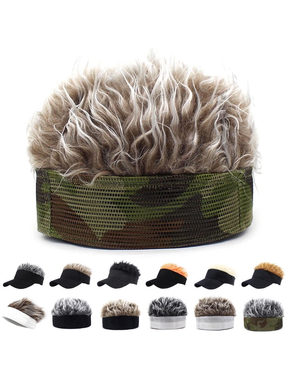 Wig Hat Curved Brim Easy to Wear Comfortable Male Fake Hair Cap for Going Out