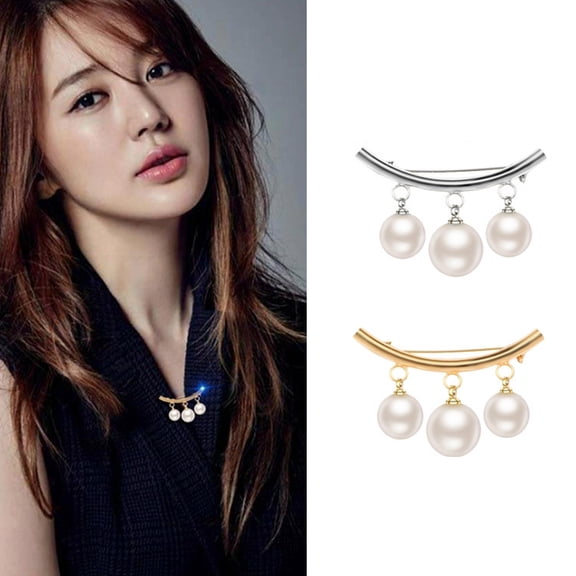 SmartBy Fashion Women Faux Pearl Dangle Brooch Pin Cardigan Shawl Clip Jewelry Gift