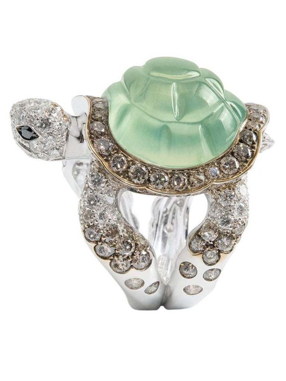 Fashion Women Rhinestone Inlaid Turtle Ring Wedding Engagement Jewelry Gift