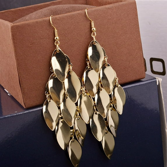 SmartBy Fashion Women Waterdrop Disks Charms Long Dangle Eardrop Earrings Jewelry Gift