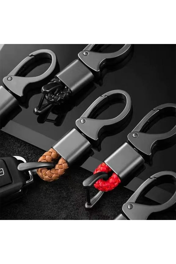 Faux Leather Braided Woven Rope Keychain DIY Bag Pendant Key Chain Holder Key Car Trinket Keyring for Men Women Gift Jewelry