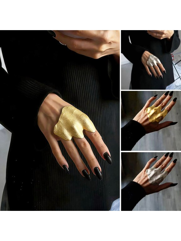 Finger Ring Adjustable Fit Irregular Pleated Joint Ring Exquisite Craftsmanship Unisex Alloy Finger Band Jewelry Gift