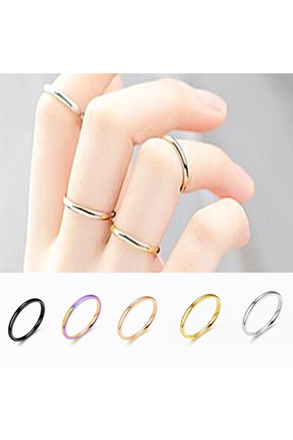 Finger Ring Elegant Smooth Surface Minimalist Simple Style Thin Stacking Ring for Birthday