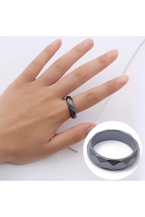Finger Ring Geometric Surface Trendy Black Round All Match Ring for Dating