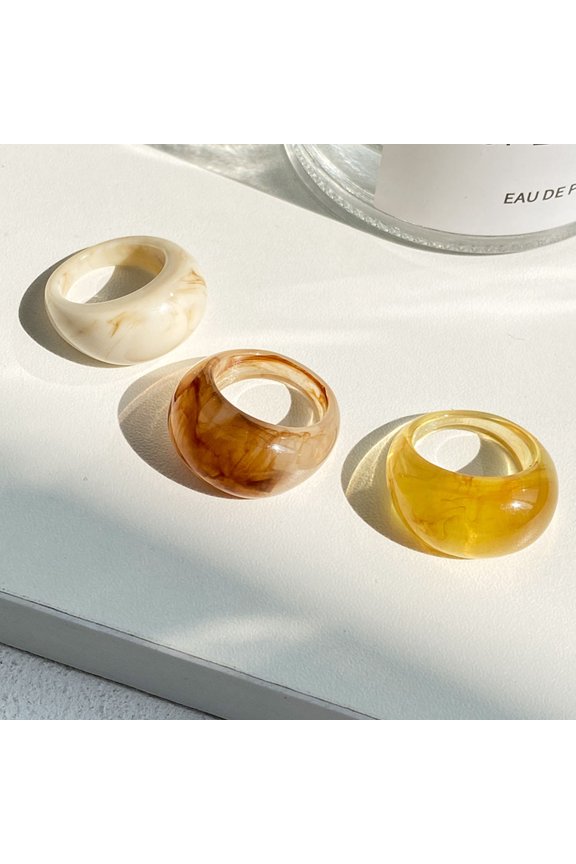 Finger Ring Geometric Transparent Retro All Match Simple Ring for Dating