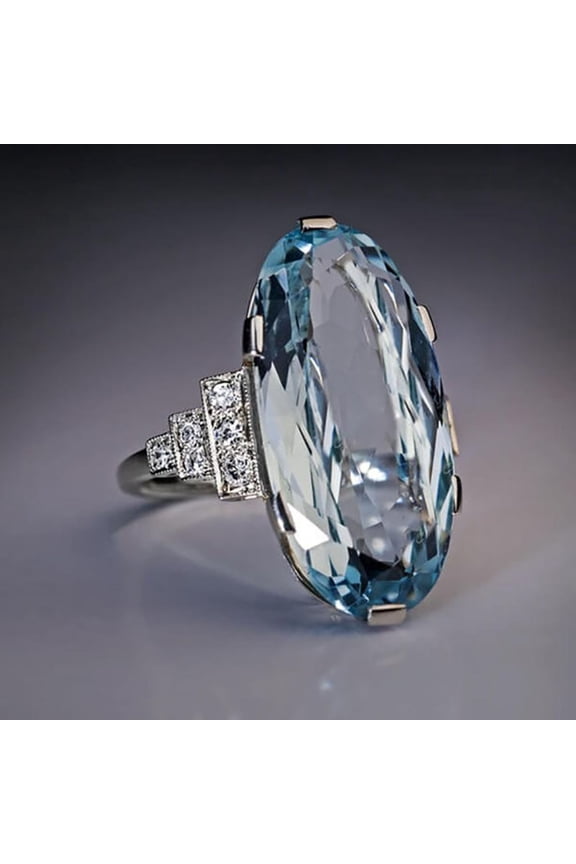Finger Rings Transparent Long Lifespan Lightweight Oval Shaped Smooth Blue Rings for Date