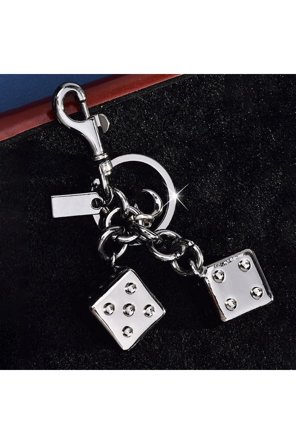 Golden Dice Keychain Pendant Portable Lucky Charm Multifunctional Bag Charm Key Ring Backpack Accessory