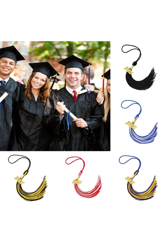 Graduation Hat Tassel with 2025 Year Charm Multi Colors Available Color-Blocking Style 40cm Length Cap Hornor Tassel for School Graduation Season