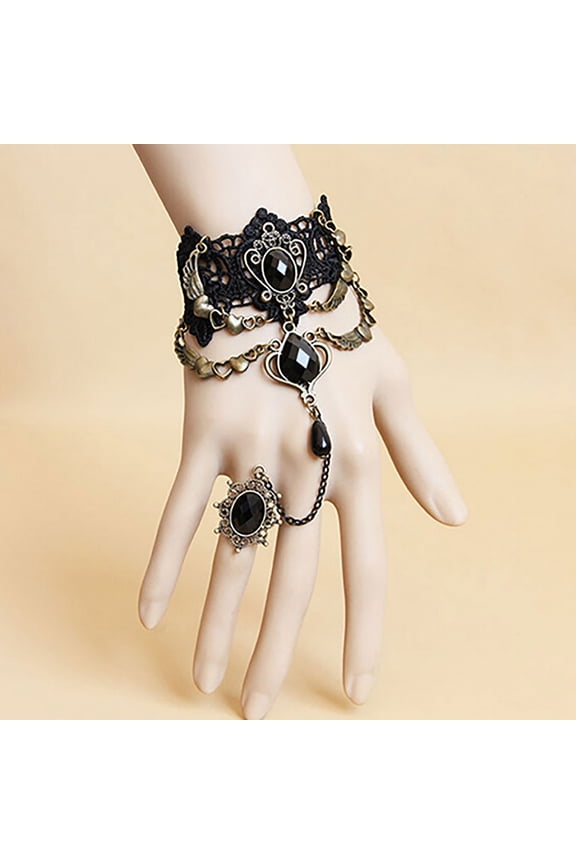 Hand Chain Practical All-match Alloy Women Ring Bracelet for Daily Life