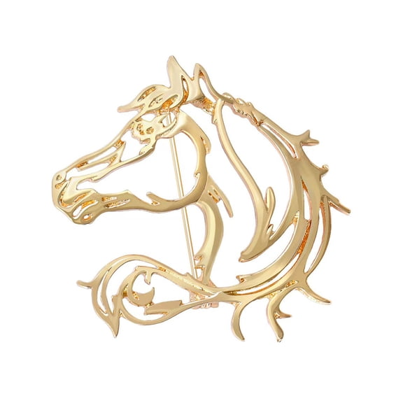 SmartBy Hollow-Out Horse Brooch Horse Head Brooch Pin Alloy Animal Brooch Clothes Accessory Zodiac Year Gift for Men Women Family Friends
