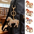 SmartBy Keychain 2026 Year of Horse Key Chain Shiny Rhinestone Horse ...