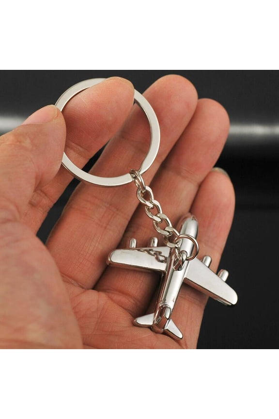 Keychain Creative Sturdy Civil Airplane Pendant Mini Keyring for Gift