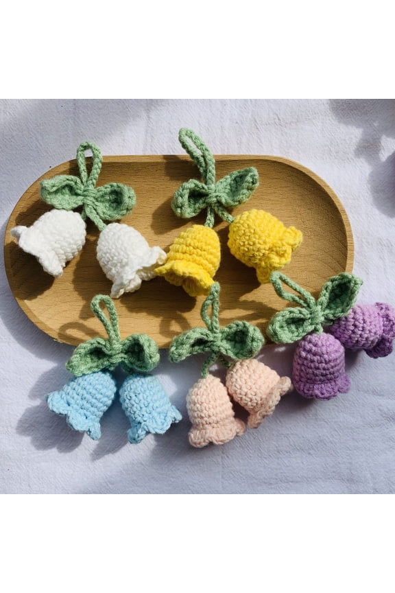 Keychain Hand Woven Flower Delicate Workmanship Bohemian Decorate Ornament Attractive Handmade Flower Knitted Key Ring Bag Accessory