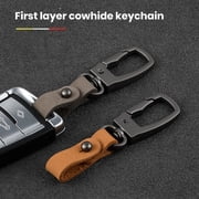 SmartBy Keychain High Strength Stainless No Deformation Electroplated Anti-lost Faux Leather Buckle Anti-break Car Key Ring Bag Pendant
