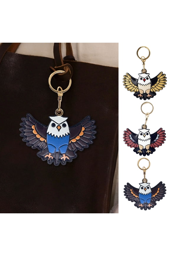 Keychain Pendant Cartoon Eagle Shape Key Holder Imitation Leather Access Control Card Holder School Bag Protective Keychain