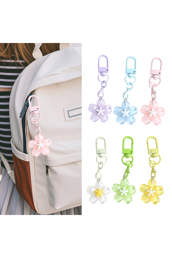 Keychain Pendant Ergonomic Flower Design Key Ring Decorative Key Holder Car Door Backpack Bag Accessory