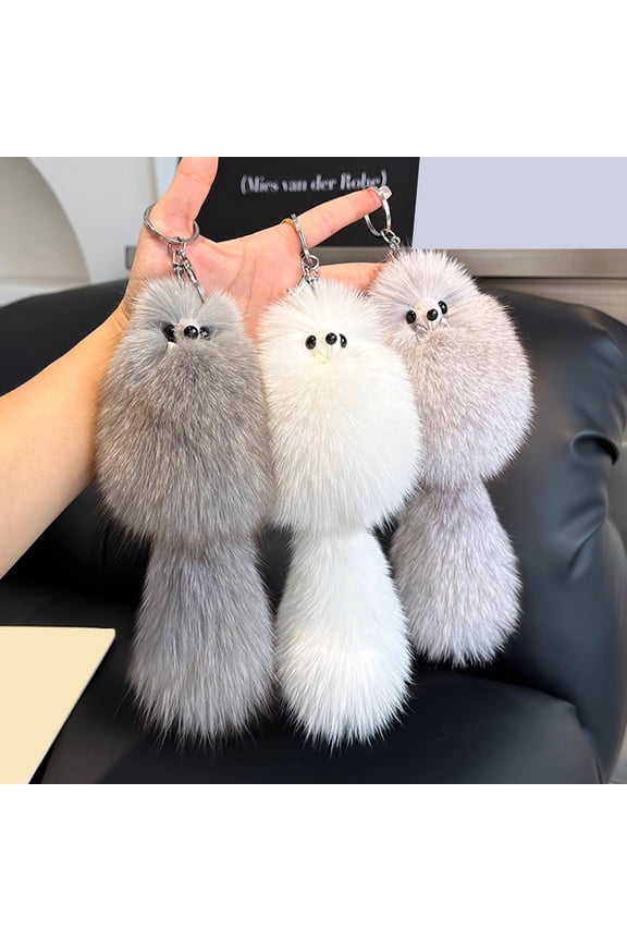 Keychain Pendant Fox Plush Doll Charm Soft Stuffed Key Holder Portable Key Organizer Backpack Bag Accessory