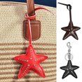 thumbnail image 1 of SmartBy Keychain Pendant Hand-Stitched Rivets Imitation Leather Star Shape Lightweight Bag Charm Keys Suitcases Accessory, 1 of 8