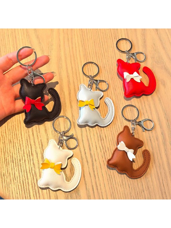 Keychain Pendant Imitation Leather Simulated Cat Toy Shape Key Chain with Universal Lobster Clasp Bag Hanging Ornament