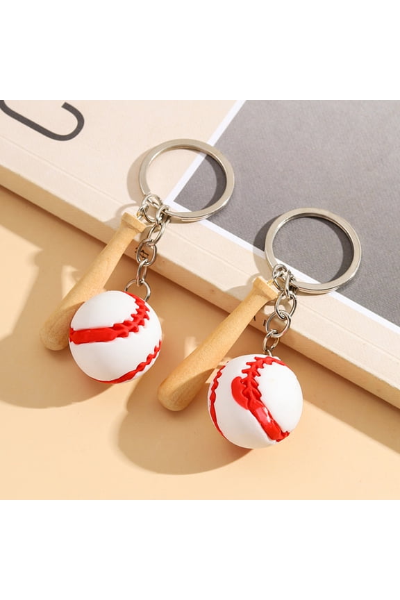 Keychain Pendant Sports Style PVC Baseball Pendant Keyring Baseball Theme Key Chain Portable Car Bag Accessory