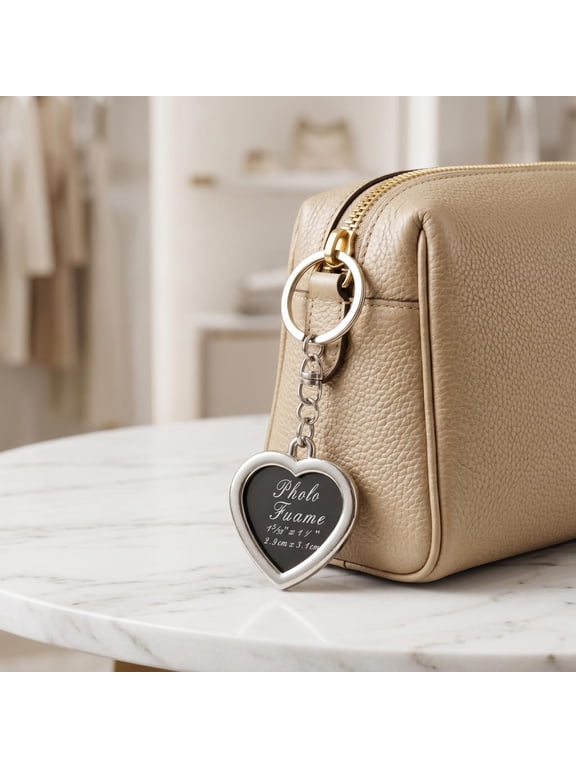 Keychain Pendant Zinc Alloy Texture Photo Frame Charm Lightweight Portable Key Holder Backpack Bag Accessory