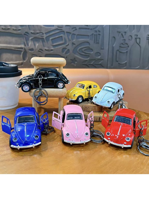 Keychain Pendant with Pull Back Car Door Opener Cartoon Design Double-Ring Hook School Bag Keychain Travel Accessory