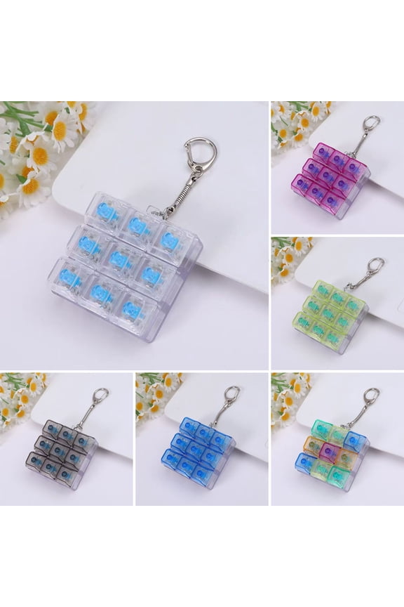 Keychain Portable Keyboard Toy with Satisfying Click Feedback Stress Relief Focus Enhancement Key Chain Work Relaxation Tool