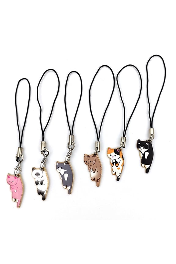 Kitten Keychain Pendant Cat-themed Lanyard for Phone Case Bag Keyring Cartoon Cat Charm Decorative Accessory Girlfriend Mother Sister Gift
