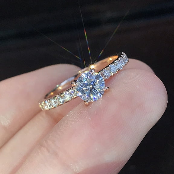 SmartBy Lady Finger Ring Exquisite Shiny Rhinestone Classic Wedding Knuckle Ring for Bride