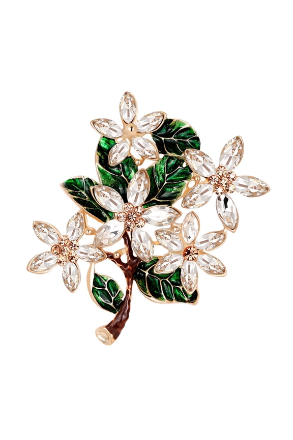 Lady Retro Multicolor Flower Enamel Rhinestone Brooch Pin Evening Party Jewelry