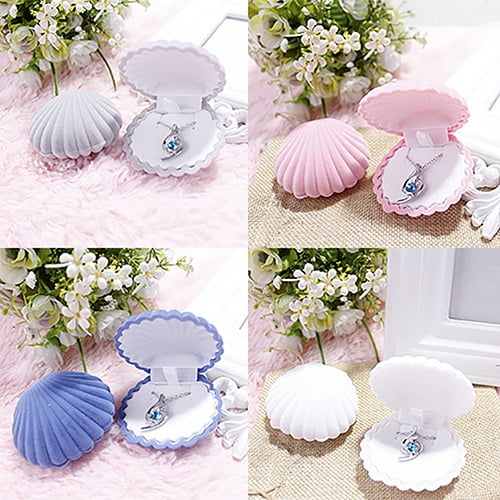 SmartBy Lovely Shell Shape Display Box Necklace Ring Earrings Jewelry Storage Case Gift Box