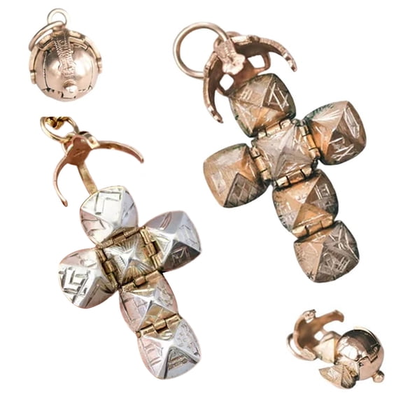 SmartBy Masonic Transforming Sphere Pendant Vintage Mini Transformative Sphere Pendant with Masonic Symbols Brotherhood Keepsake Gift for Freemasons