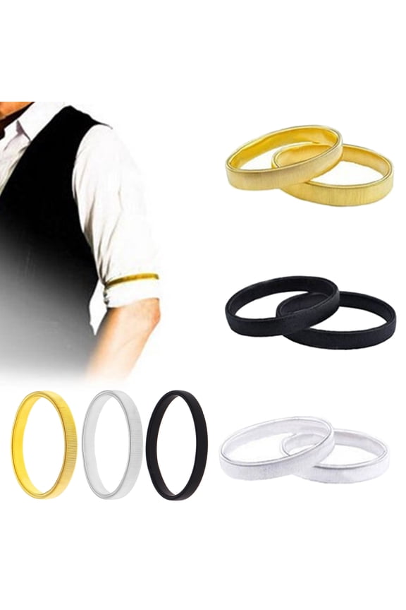 Men Bracelet Exaggerated Individual Style Elastic Allot Armbands Shirt Sleeve Holders Anti-Slip Sleeve Garters Fixing Long Sleeves Club Party Jewelry