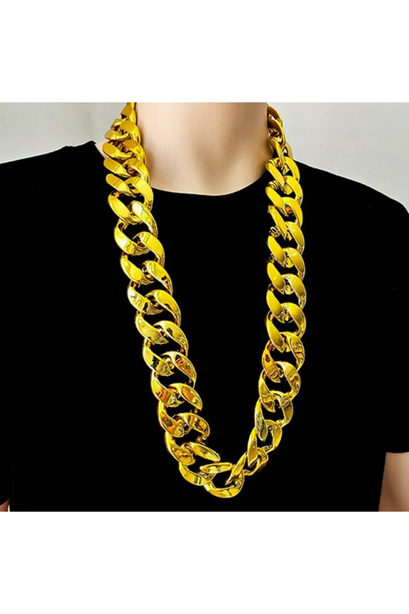 Men Necklace Big Chain Hip Hop Resin Exaggerated Geometric Choker Necklace for Cocktail Party