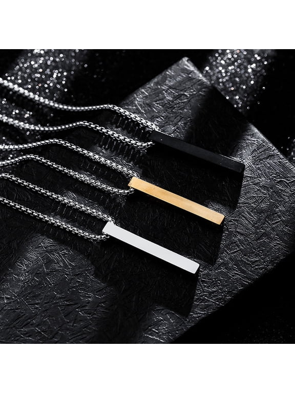 Men Necklace Stainless Steel Solid Color Chain Lightweight Male Pendant Gift