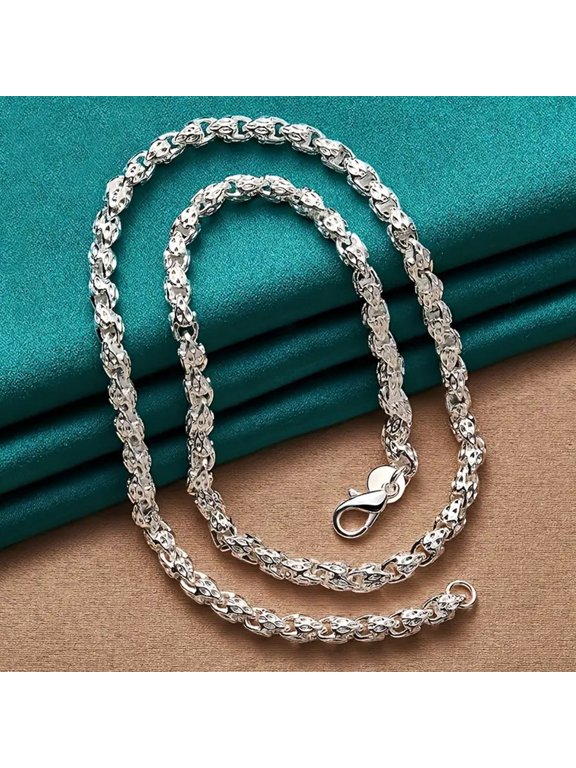Mens Cuban Link Chain Necklace Silver Bling Choker Necklace Hip Hop Jewelry Accessory for Daily Wear Work Date