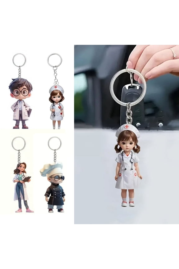 Nurse Keychain Pendant Symbol of Thanks Appreciation Nurse-themed Key Accessory for Medical Assistants Graduates