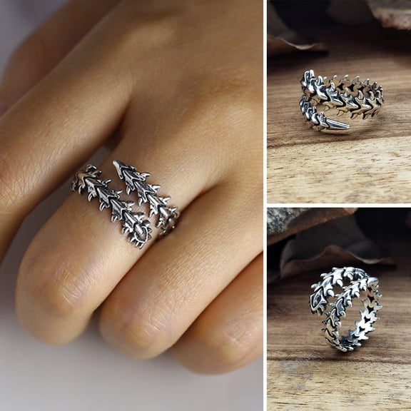 SmartBy Open Ring Electroplating Geometric Retro Wear Resistant Adjustable Decorate Hypoallergenic European And American Alloy Knuckle Ring Jewelry Accessory