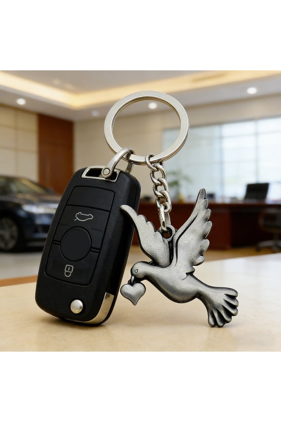 Pigeon Charm Key Chain Peace Symbol Keychain Metal Pendant Alloy Keyring Striking Jewelry Housewarming Gift