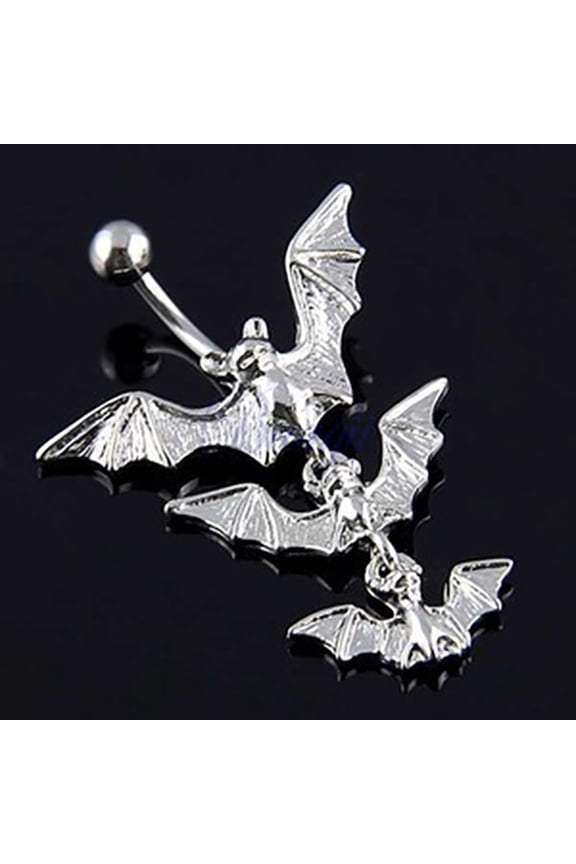 Punk Flying Bats Dangle Barbell Belly Button Ring Navel Ring Body Piercing