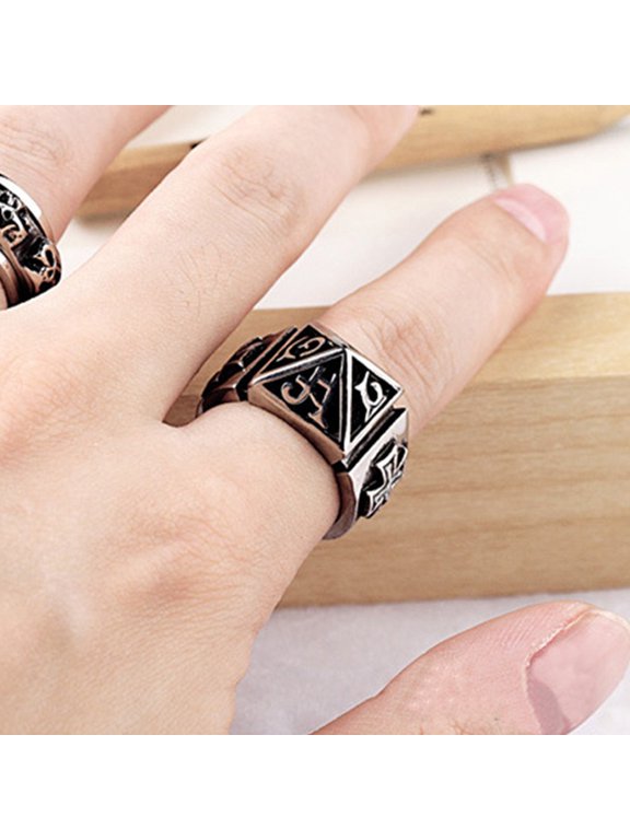 Punk Titanium Steel Finger Ring Men Jewelry Xmas Gift Party Cocktail Fashion