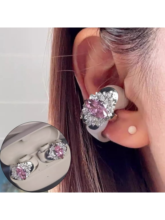 Rhinestone for Clip on Earbuds Open Ear Decorative Zirconia Earphone Accessories Removeable DIY Decoration