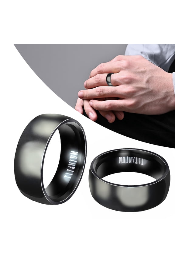 Ring Wide Band Creative Titanium Steel Solid Color Jewelry Accessories for Men